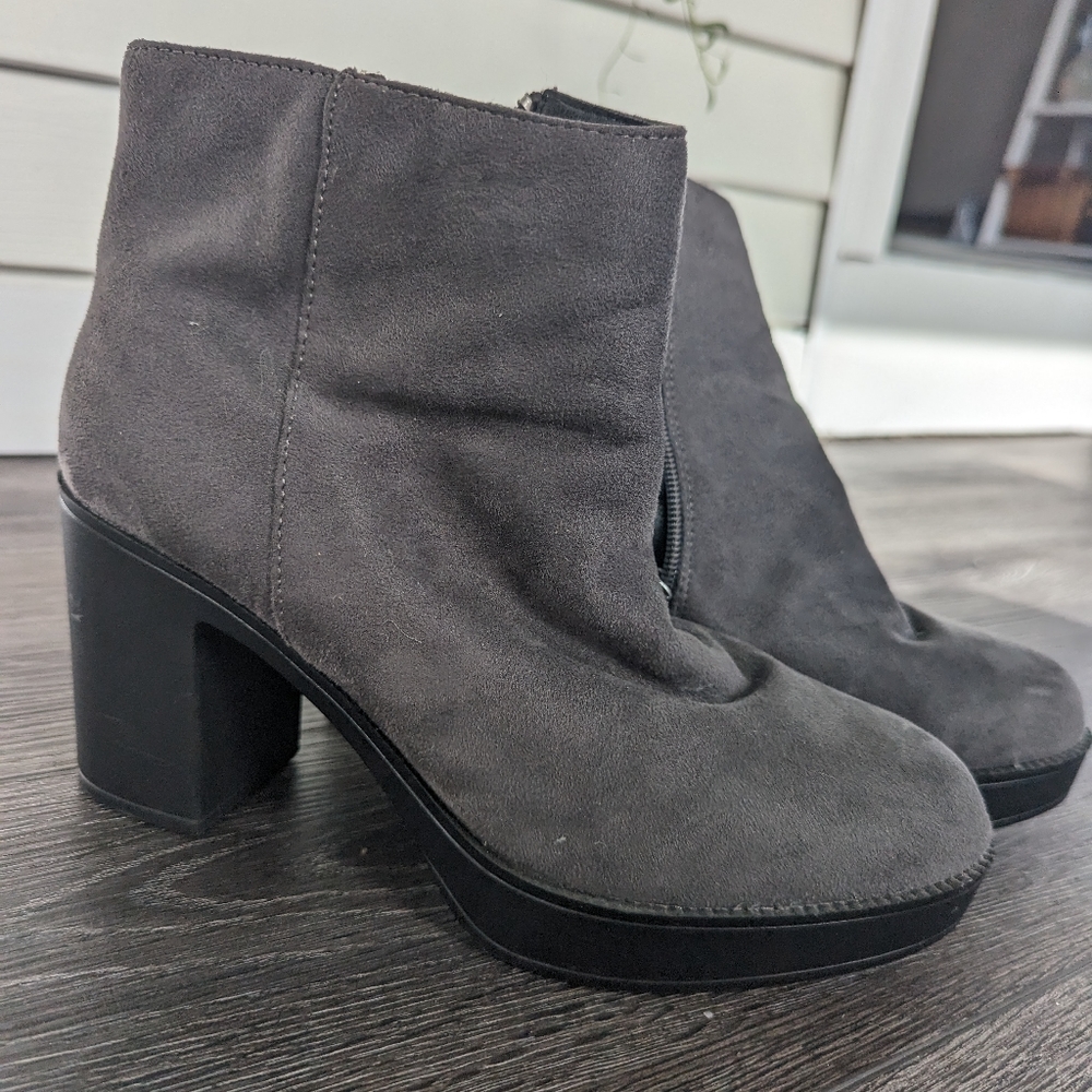 Gray Platform Booties - image 1